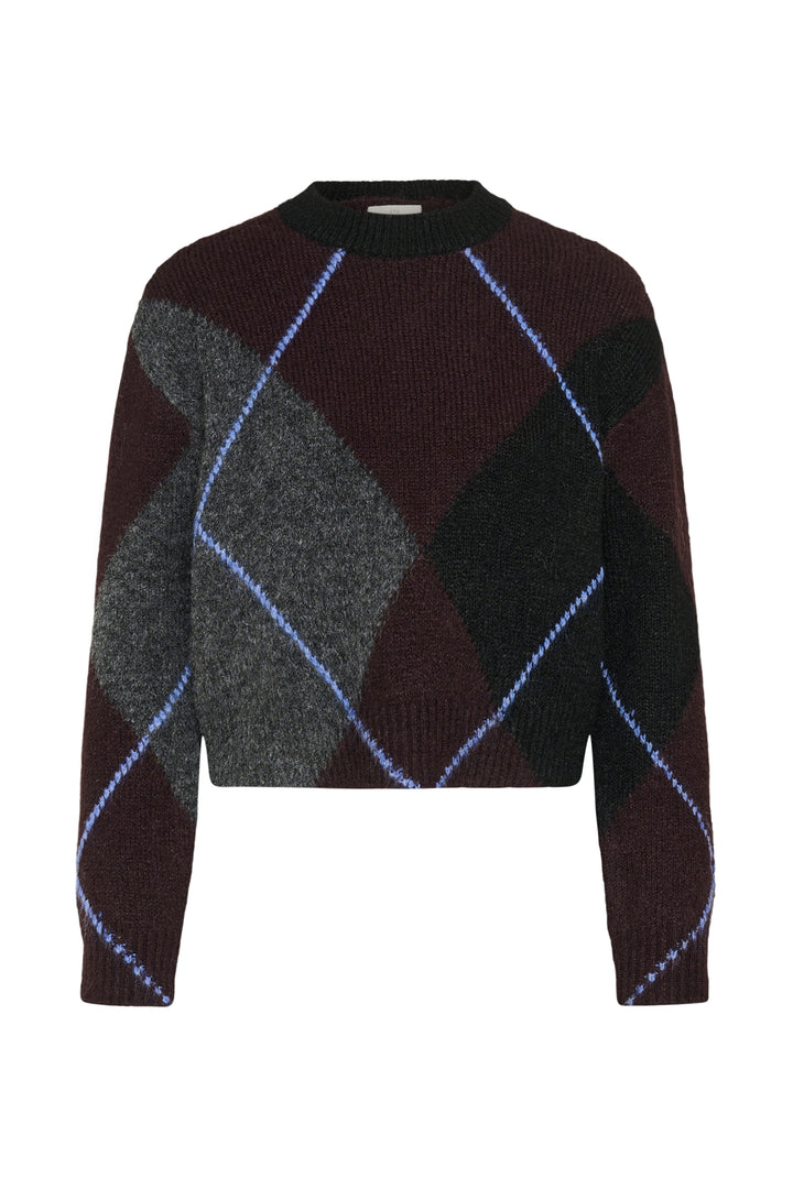 Pull en fibres recyclées mélangées Grith - Avec encolure ronde et manches longues