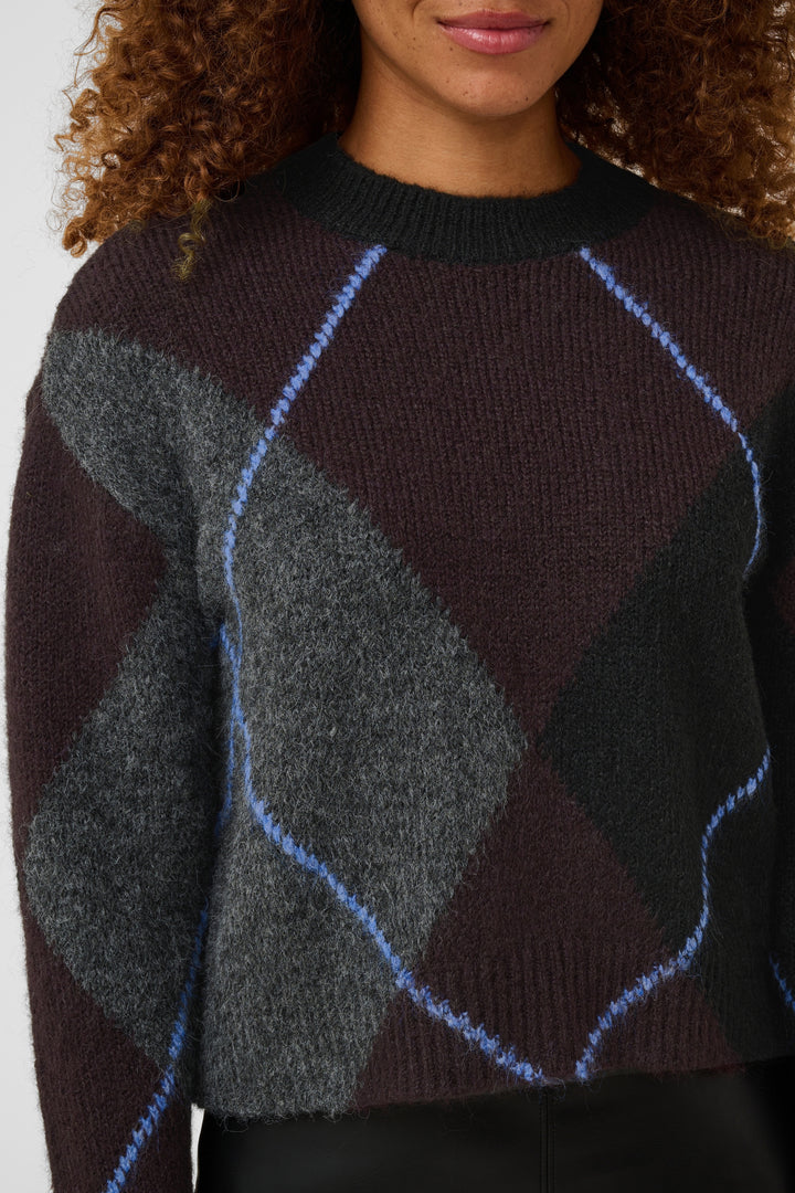 Pull en fibres recyclées mélangées Grith - Avec encolure ronde et manches longues