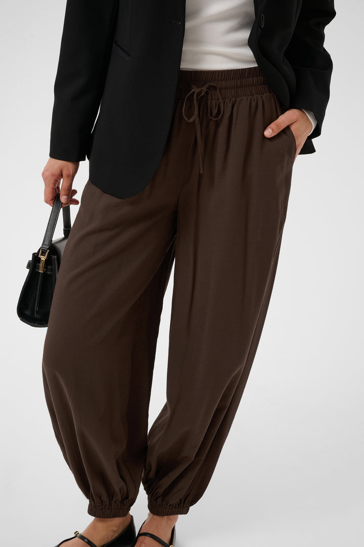 Pantalon confortable Alberta - Bouffant à taille et chevilles élastiques
