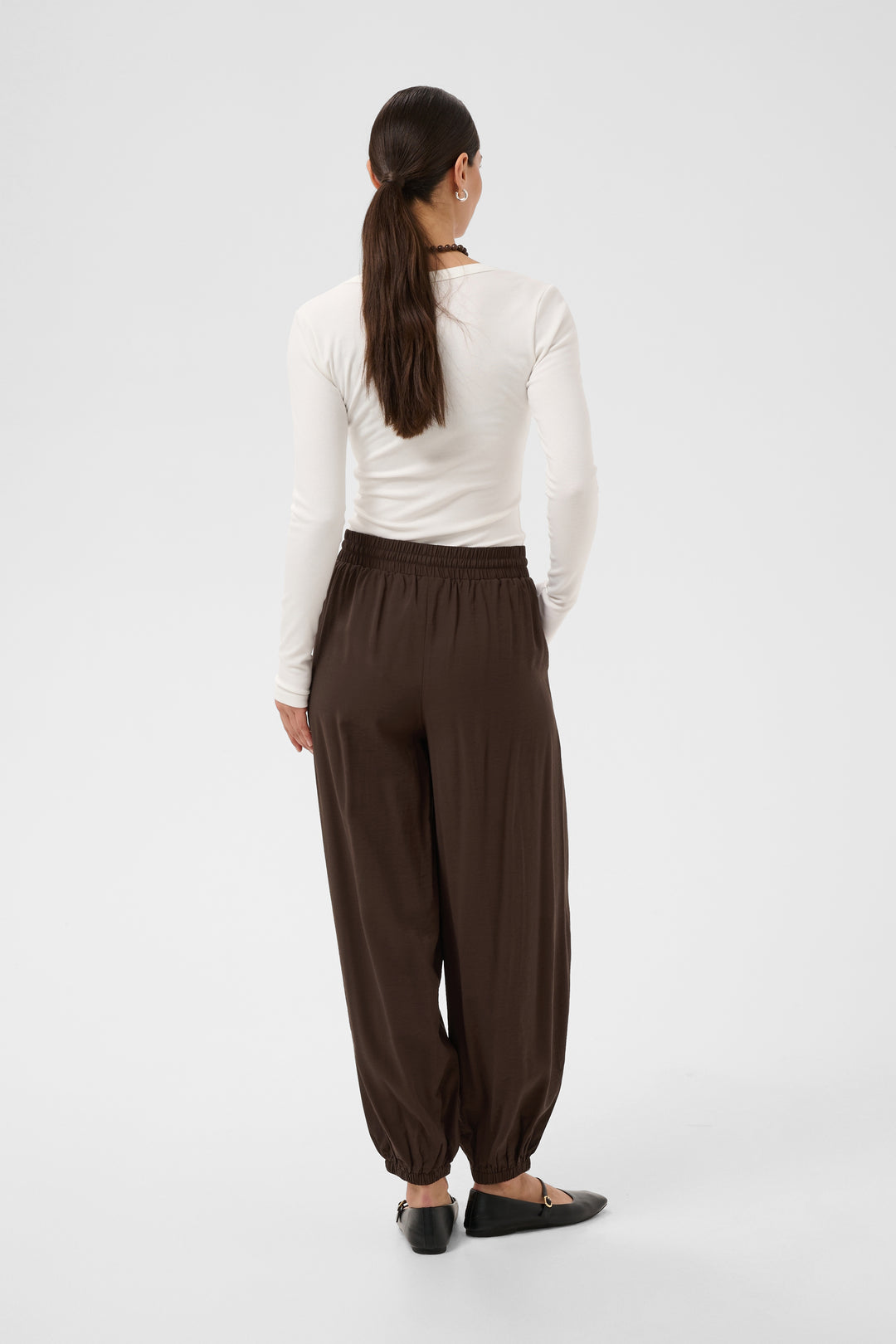 Pantalon confortable Alberta - Bouffant à taille et chevilles élastiques