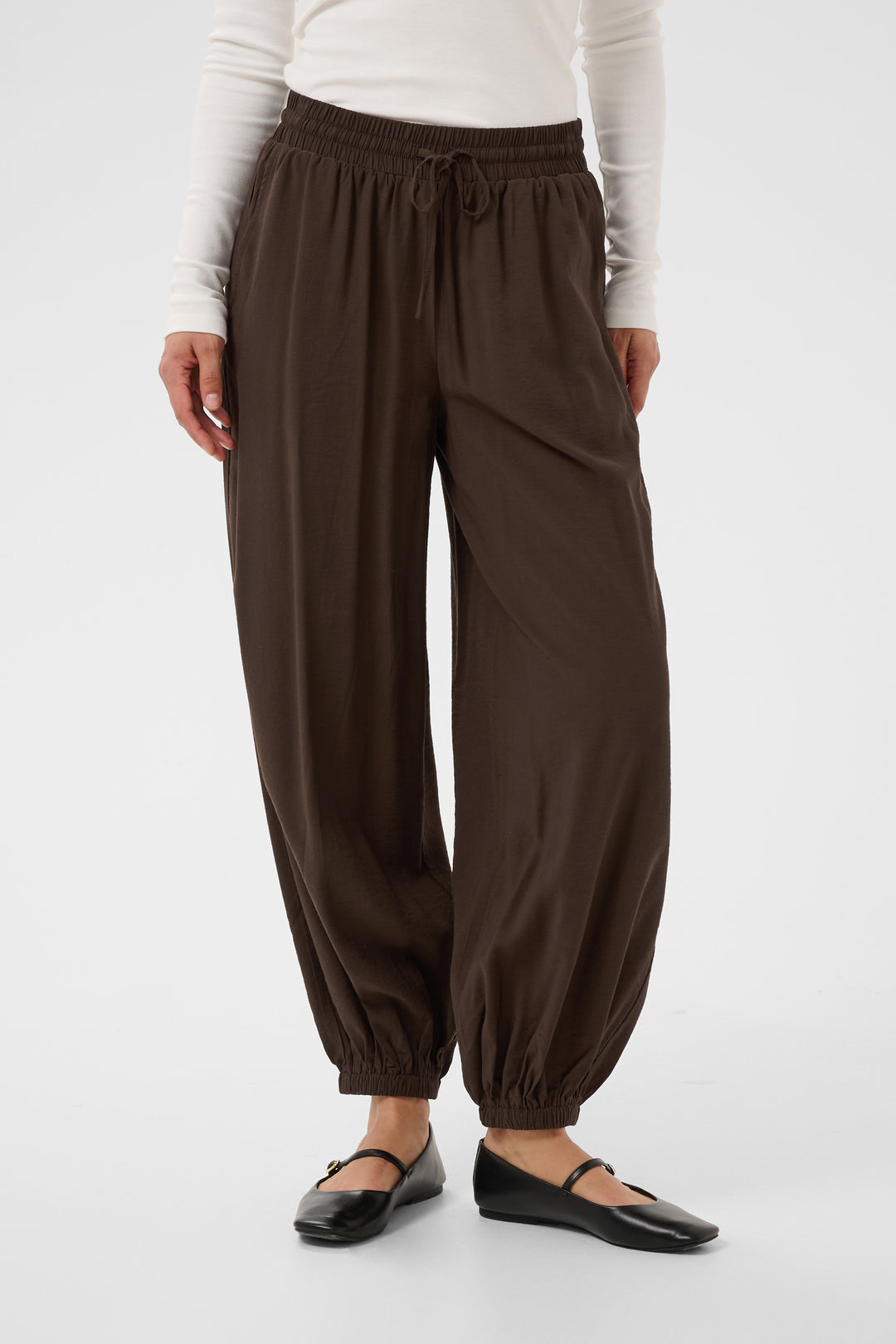 Pantalon confortable Alberta - Bouffant à taille et chevilles élastiques
