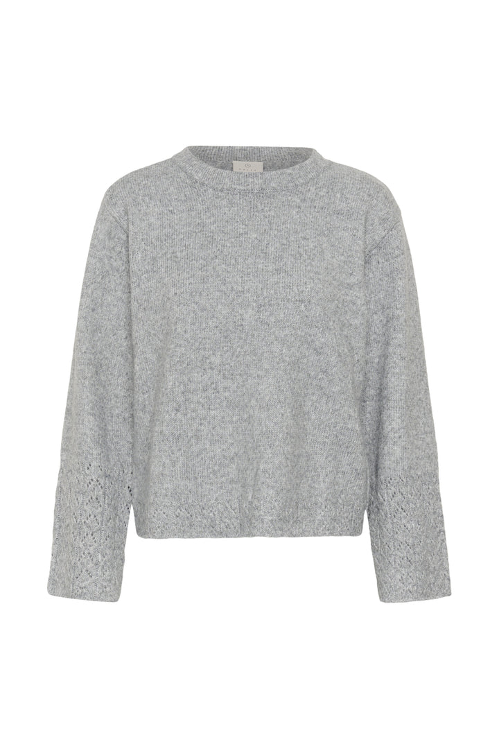 Pull de fibres recyclées mélangées Gro - Avec encolure ronde classique et manches longues