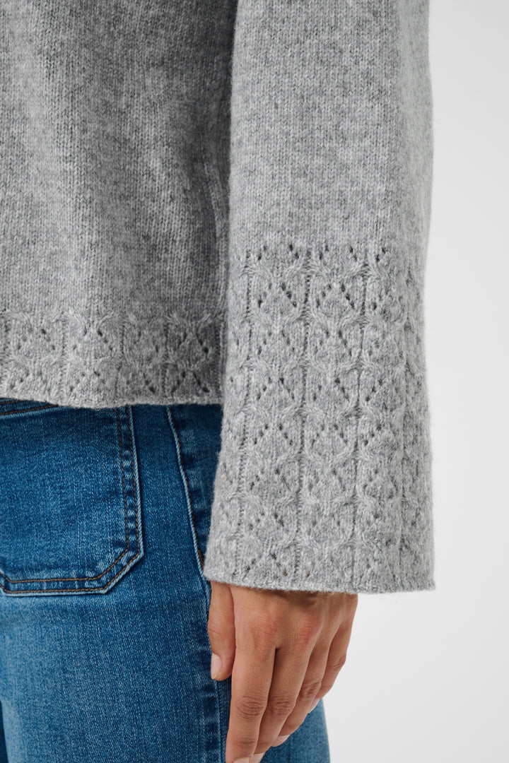 Pull de fibres recyclées mélangées Gro - Avec encolure ronde classique et manches longues