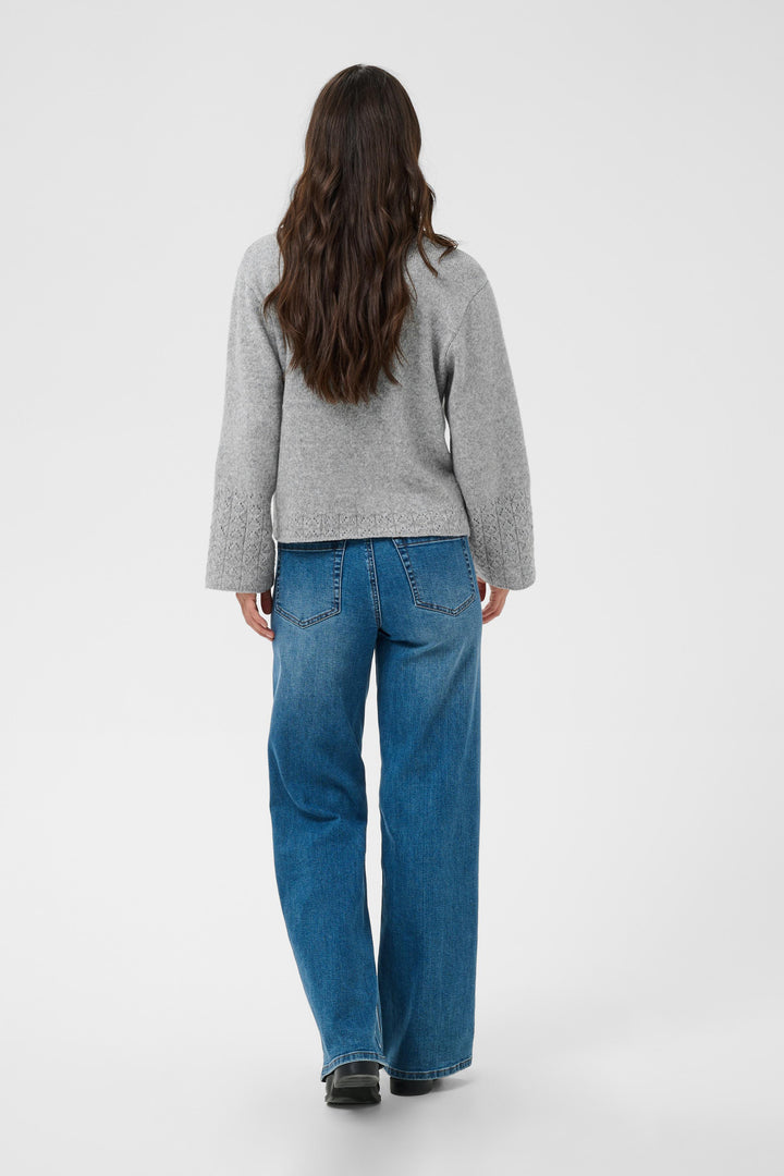 Pull de fibres recyclées mélangées Gro - Avec encolure ronde classique et manches longues