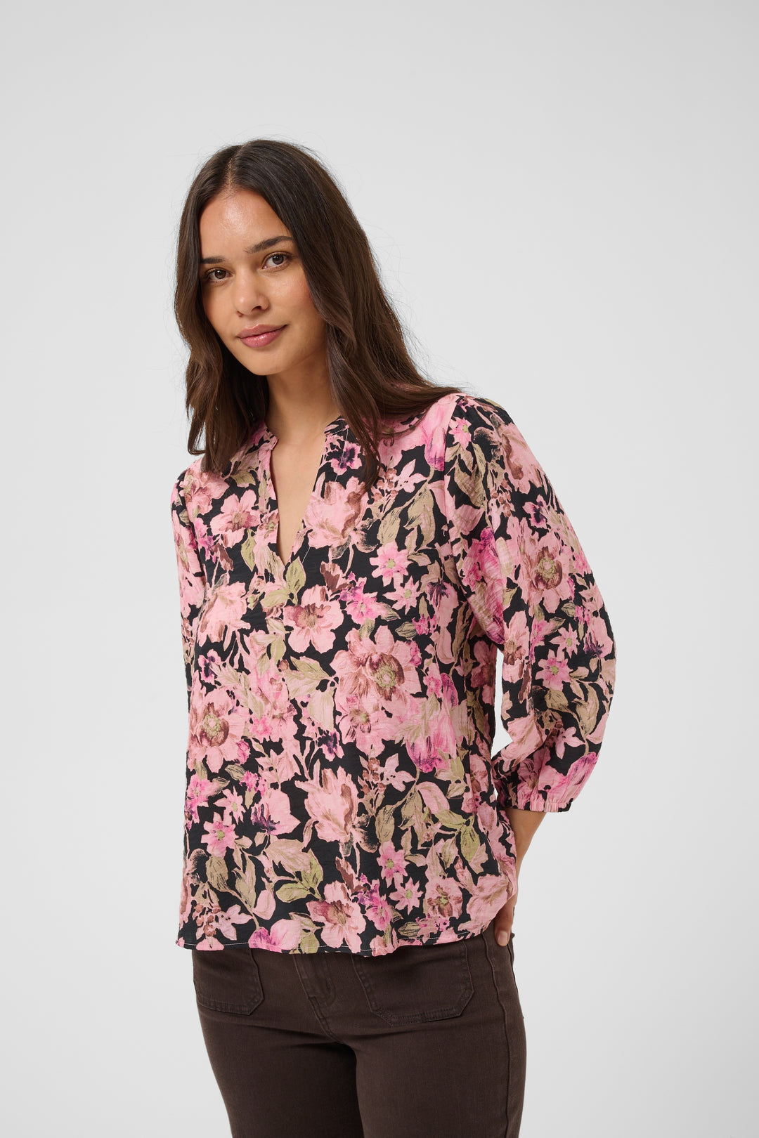 Blouse en mélange de viscose Sirena - Avec manches longues à poignets élastiques