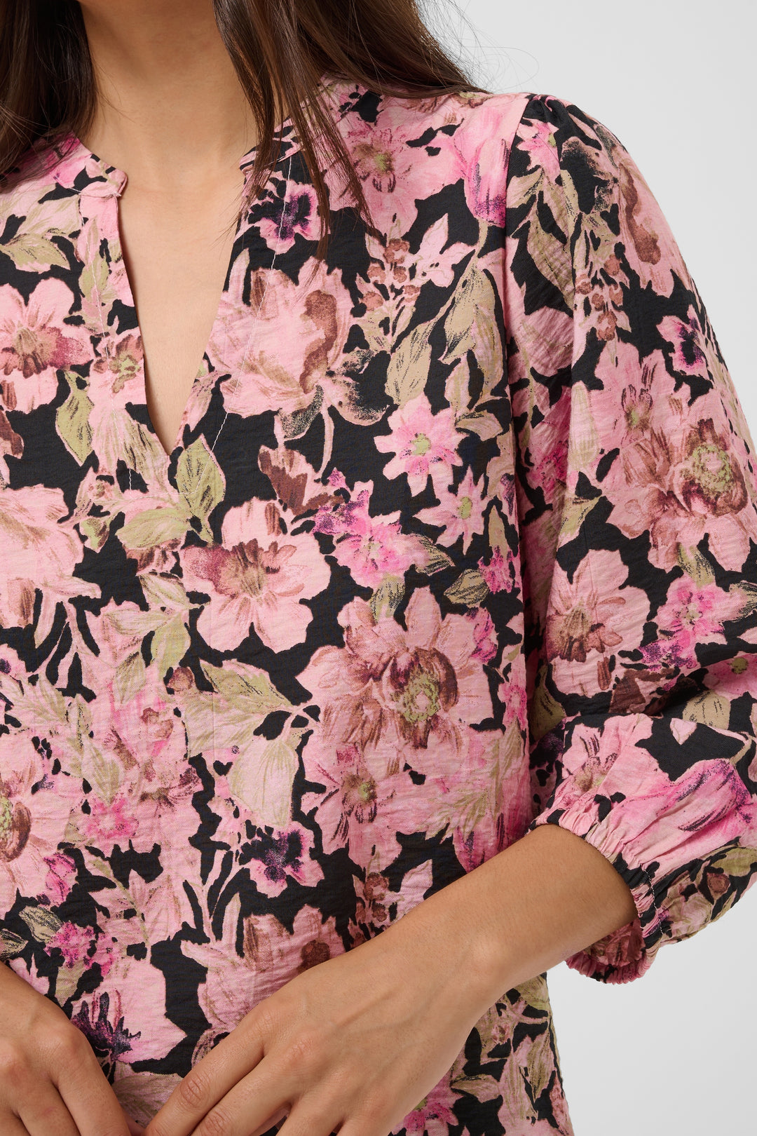 Blouse en mélange de viscose Sirena - Avec manches longues à poignets élastiques