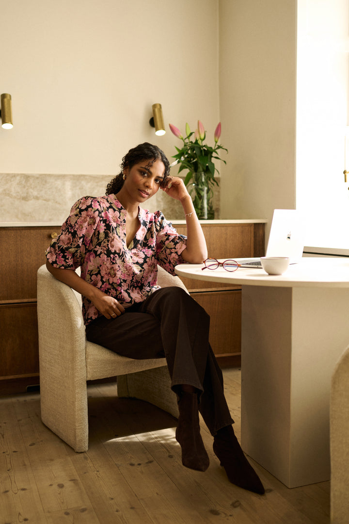 Blouse en mélange de viscose Sirena - Avec manches longues à poignets élastiques