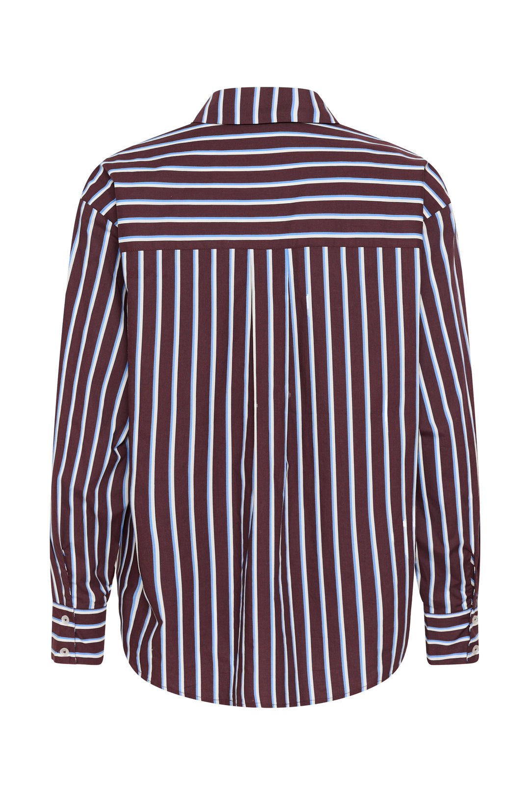 Chemise droite en pur coton Gavina - Avec rayures verticales et manches longues