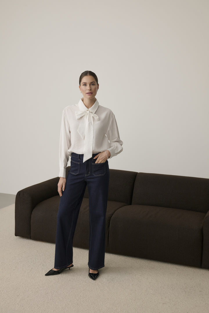 Chemise fluide en viscose écoresponsable Gilda - Avec texture et manches longues