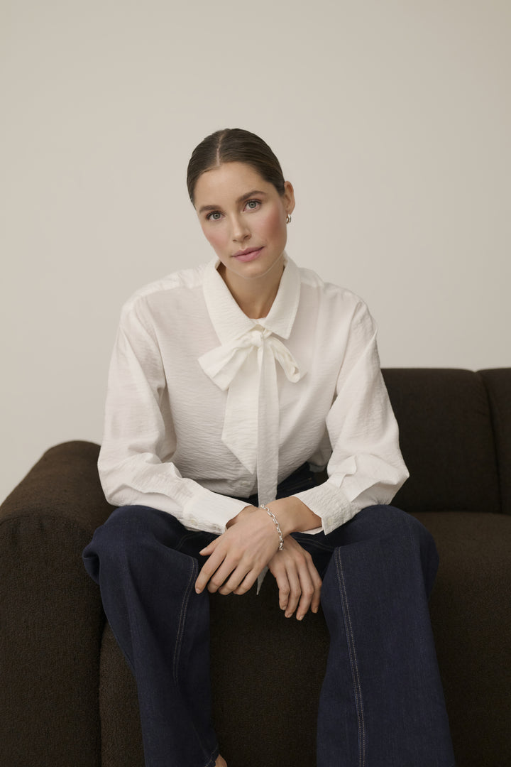 Chemise fluide en viscose écoresponsable Gilda - Avec texture et manches longues