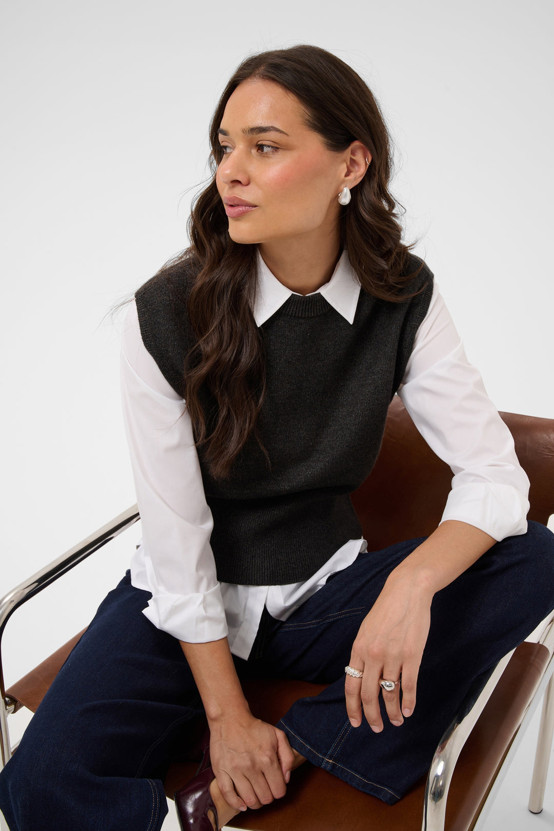 Haut en tricot doux Barbara - Avec encolure ronde classique et coupe épurée