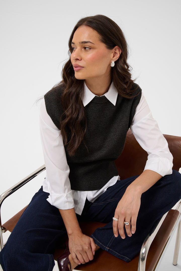 Haut en tricot doux Barbara - Avec encolure ronde classique et coupe épurée