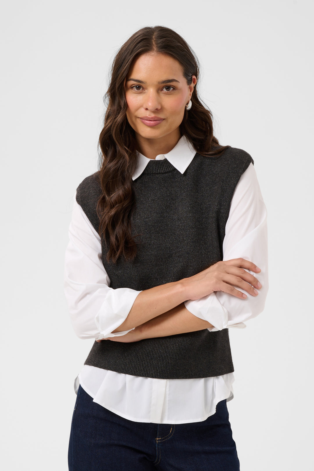Haut en tricot doux Barbara - Avec encolure ronde classique et coupe épurée
