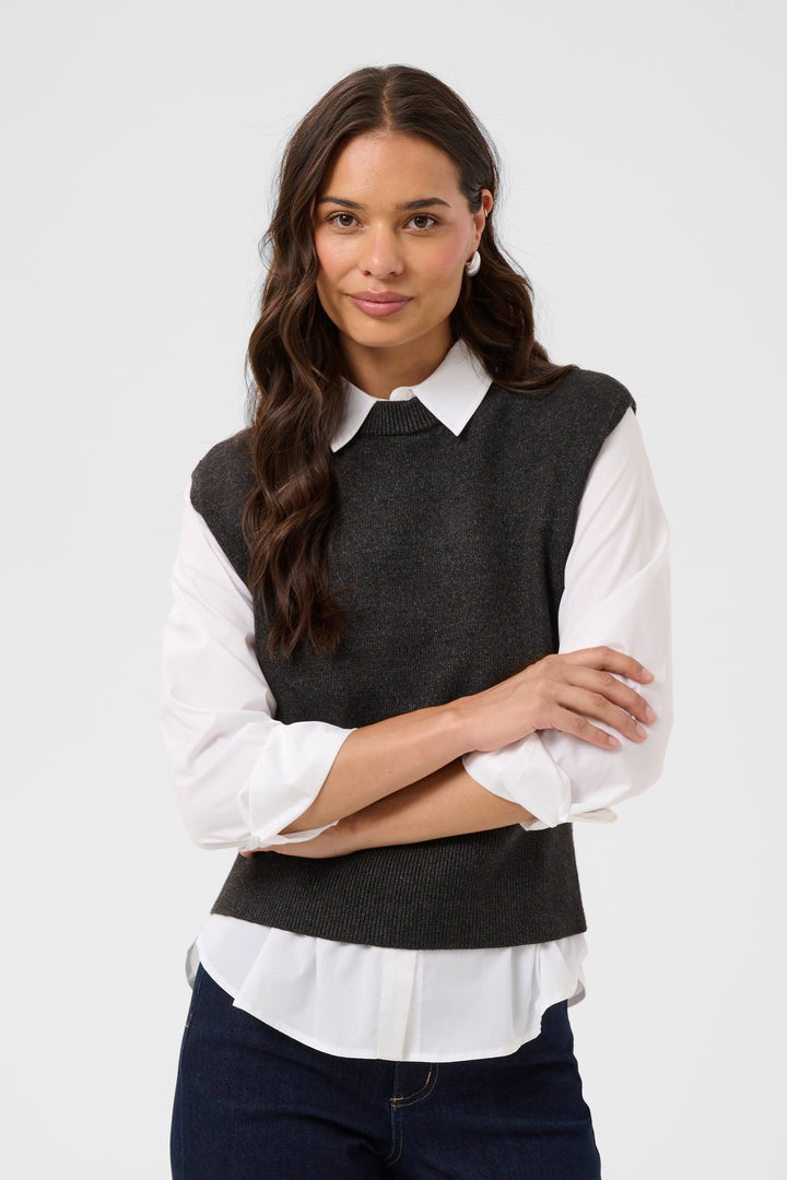 Haut en tricot doux Barbara - Avec encolure ronde classique et coupe épurée