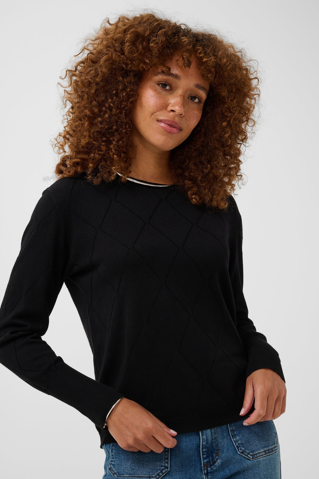 Chandail texturé au motif géométrique Lizza - En viscose écoresponsable