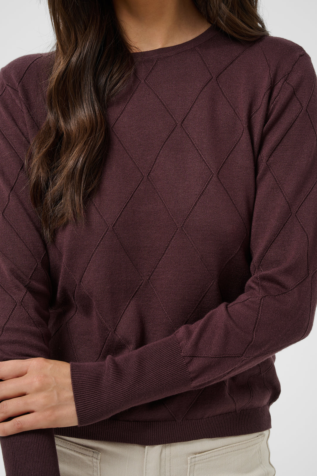Chandail texturé au motif géométrique Lizza - En viscose écoresponsable