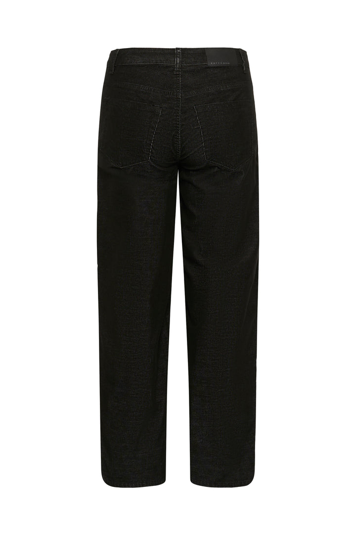 Pantalon droit structuré en coton mélangé Becca - Avec taille haute et poches pratiques