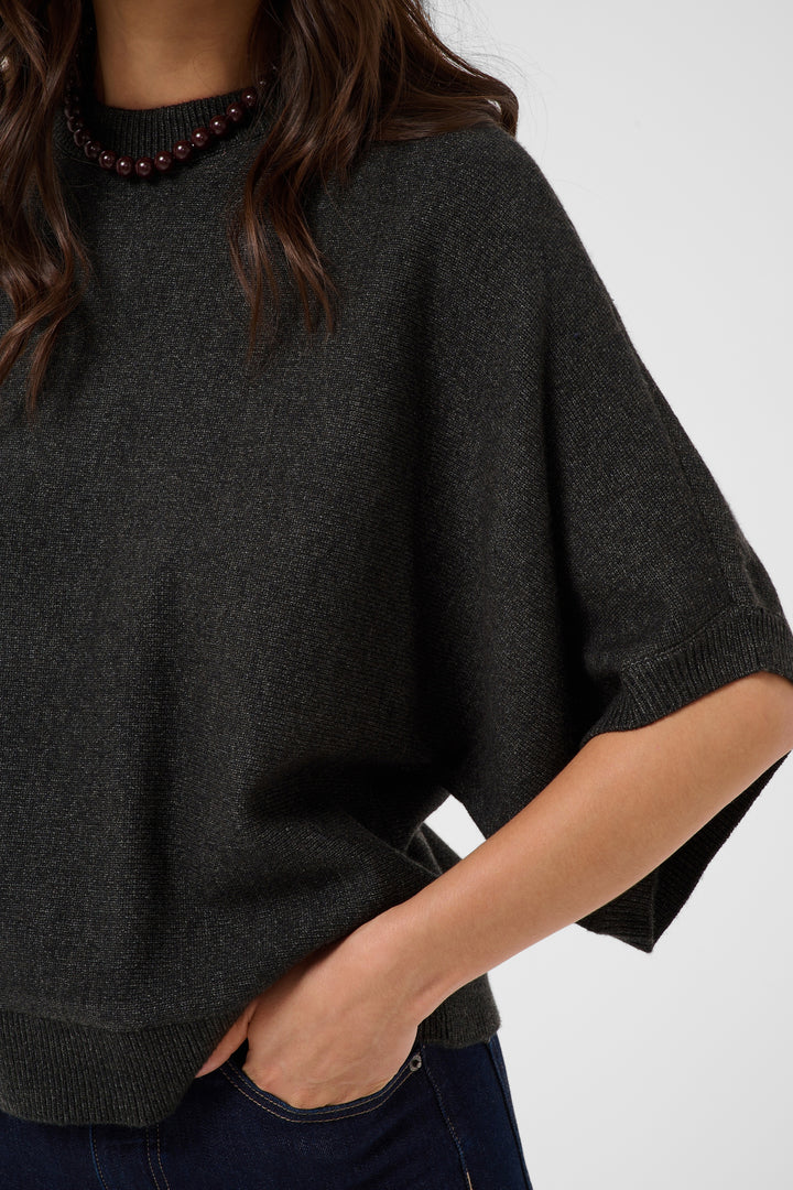 Pull avec encolure ronde et coupe épurée Barbara - À manches courtes en tricot