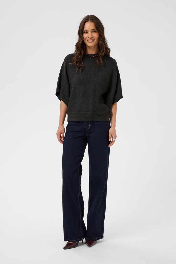 Pull avec encolure ronde et coupe épurée Barbara - À manches courtes en tricot