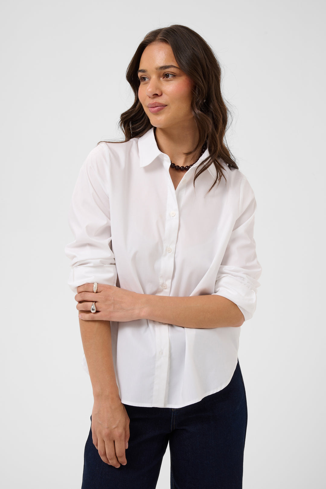 Chemise classique en tissu extensible Georgia - Avec col pointu et boutons ajustés