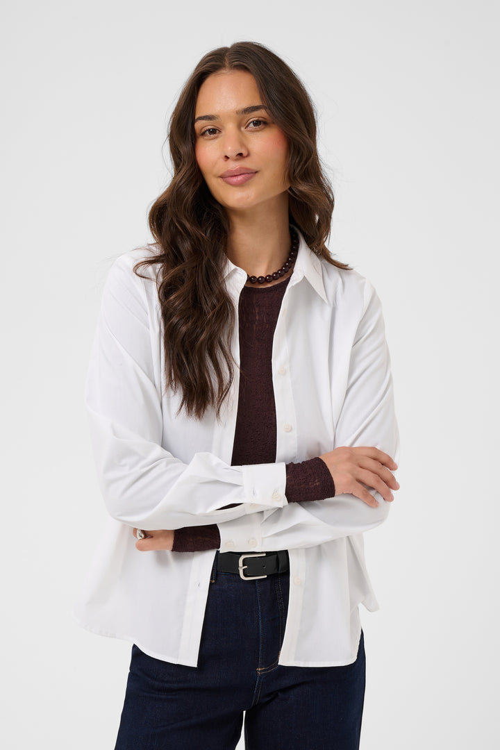 Chemise classique en tissu extensible Georgia - Avec col pointu et boutons ajustés