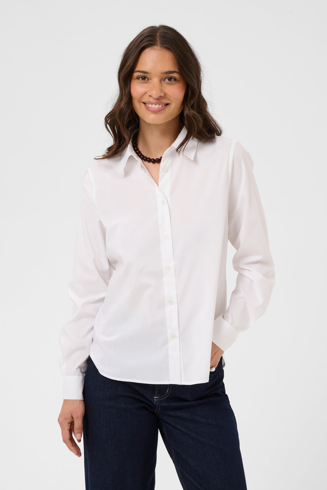 Chemise classique en tissu extensible Georgia - Avec col pointu et boutons ajustés