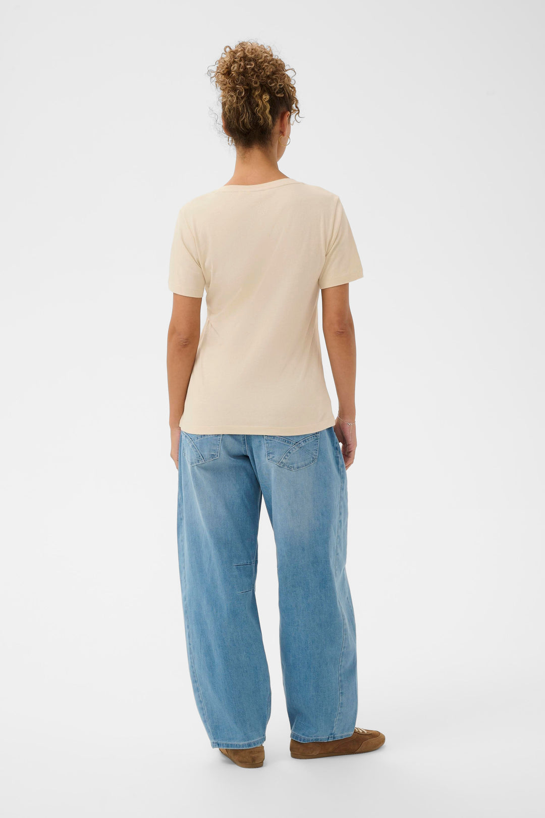 T-shirt en coton avec un col en v Naia