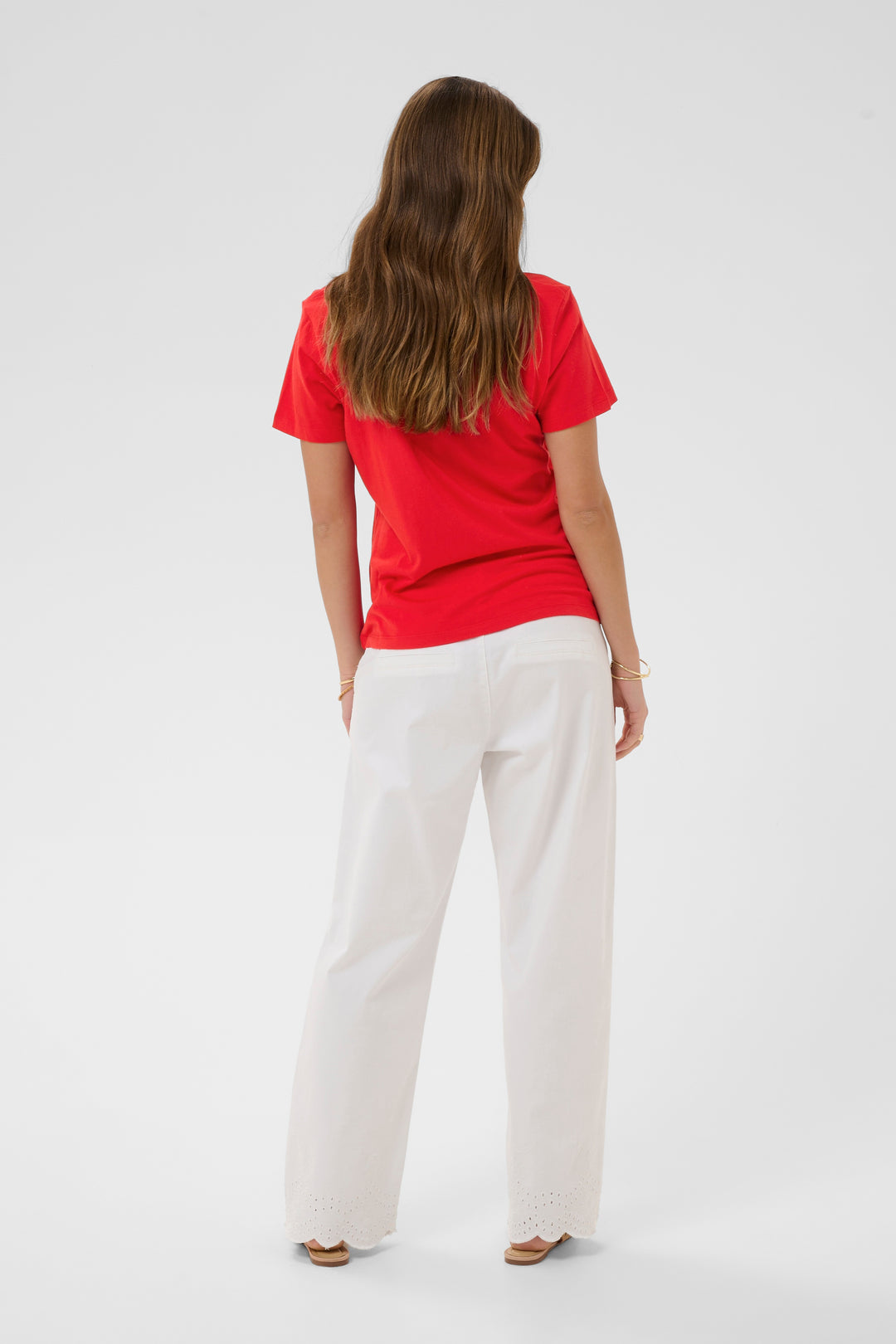 T-shirt en coton avec col en V Naia