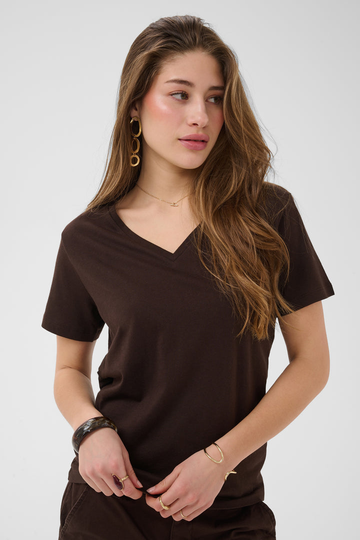 T-shirt à manches courtes en coton Naia - Col en V