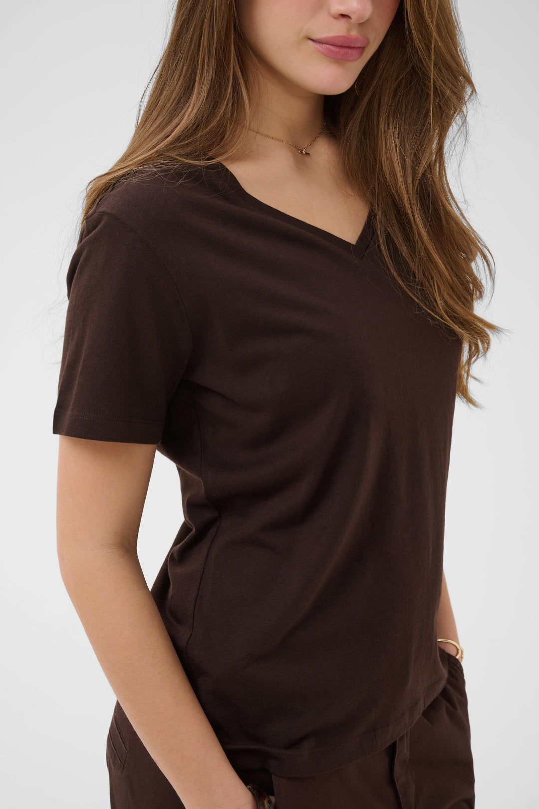 T-shirt à manches courtes en coton Naia - Col en V