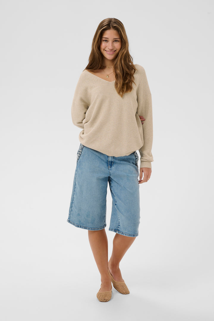 Pullover en tricot de coton Sillar - Col en V