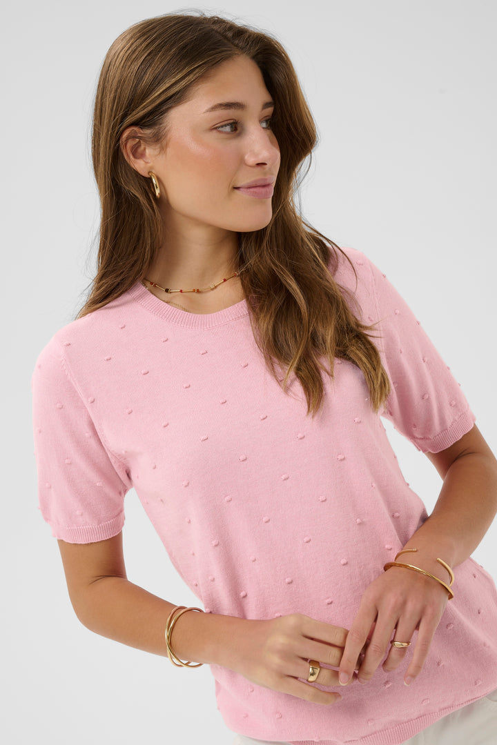 Pull en coton coupe droite Hanne - Détails brodés texturés