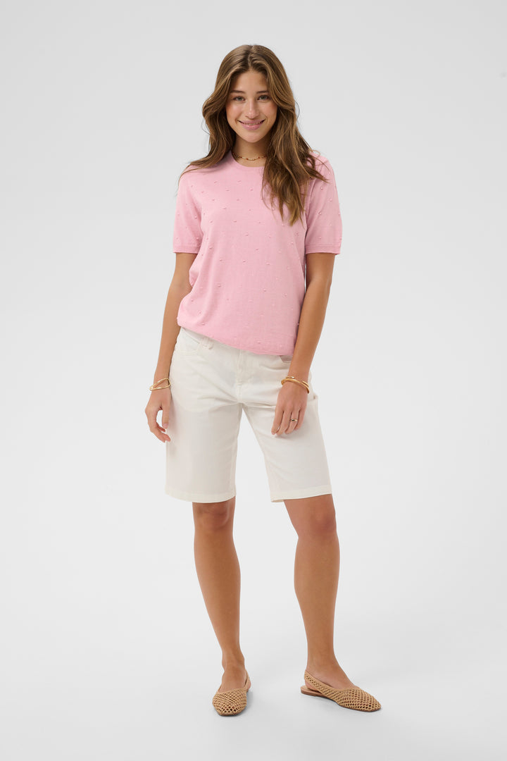 Pull en coton coupe droite Hanne - Détails brodés texturés