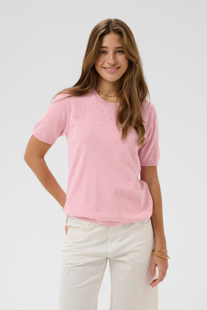 Pull en coton coupe droite Hanne - Détails brodés texturés