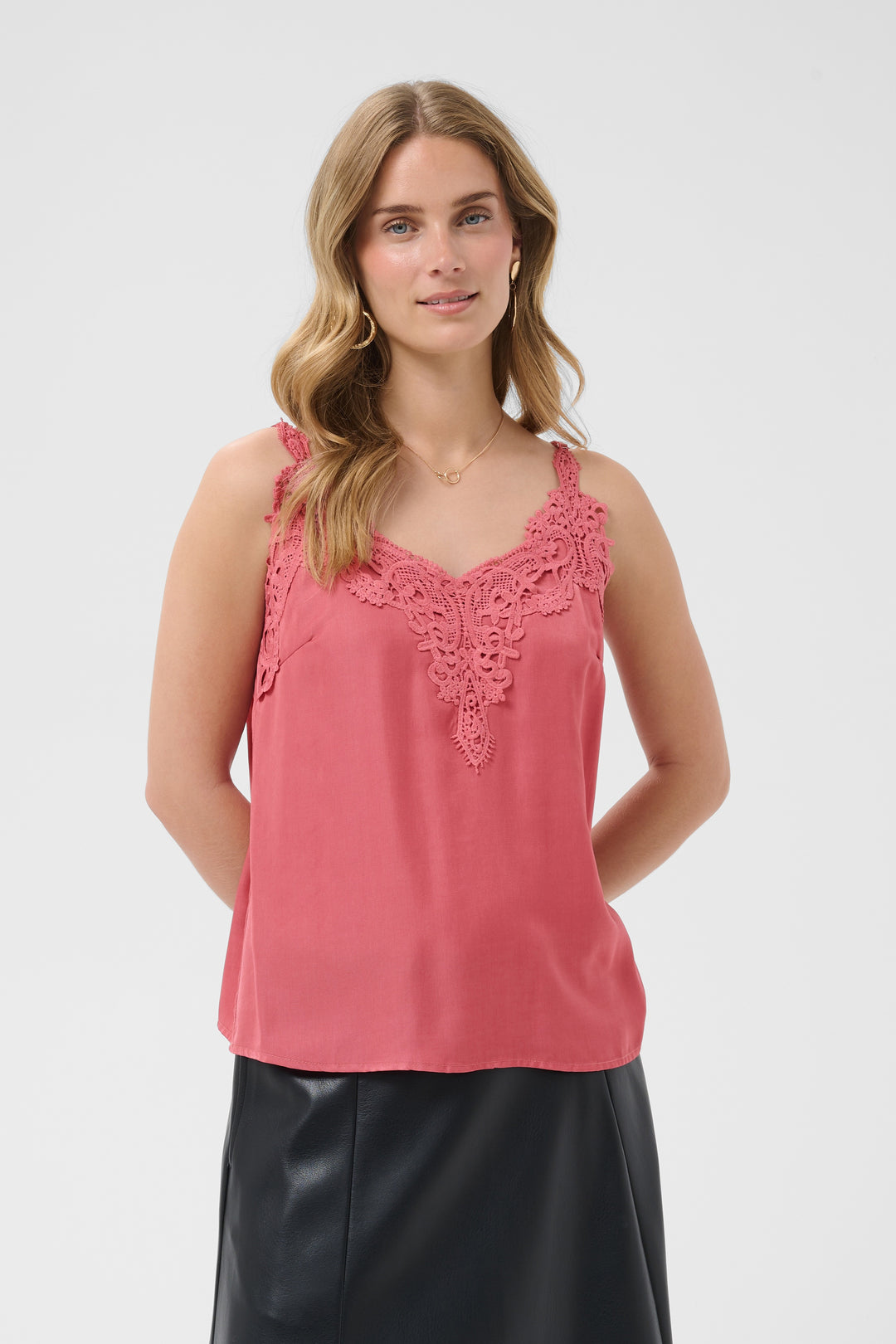 Camisole à décolleté en dentelle Anna - Tissu doux et coupe droite