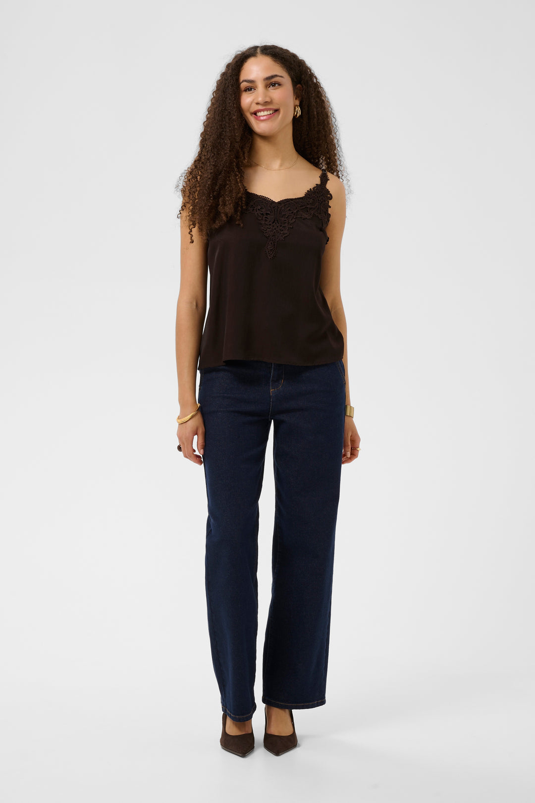 Camisole à décolleté en dentelle Anna - Tissu doux et coupe droite