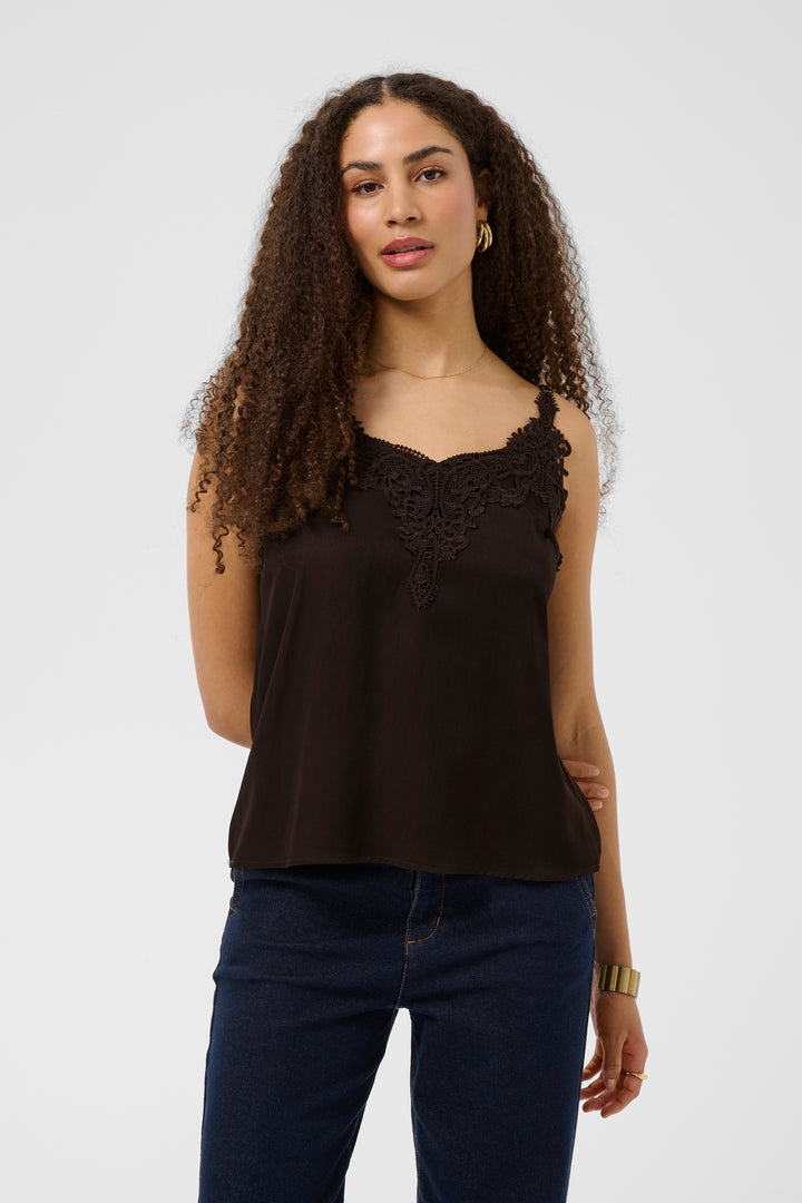 Camisole à décolleté en dentelle Anna - Tissu doux et coupe droite