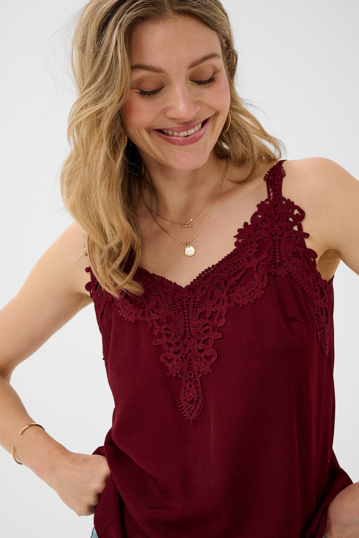 Camisole à décolleté en dentelle Anna - Tissu doux et coupe droite