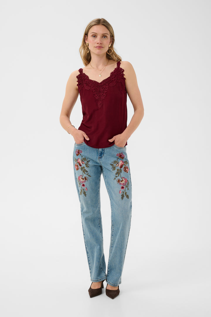 Camisole à décolleté en dentelle Anna - Tissu doux et coupe droite