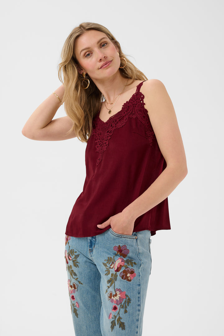 Camisole à décolleté en dentelle Anna - Tissu doux et coupe droite