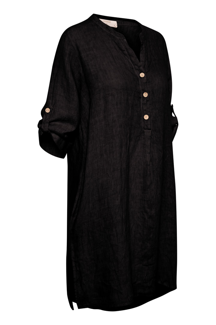 Robe en pur lin Bellis - Coupe droite et manches ajustables