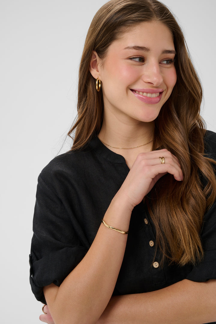 Robe en pur lin Bellis - Coupe droite et manches ajustables