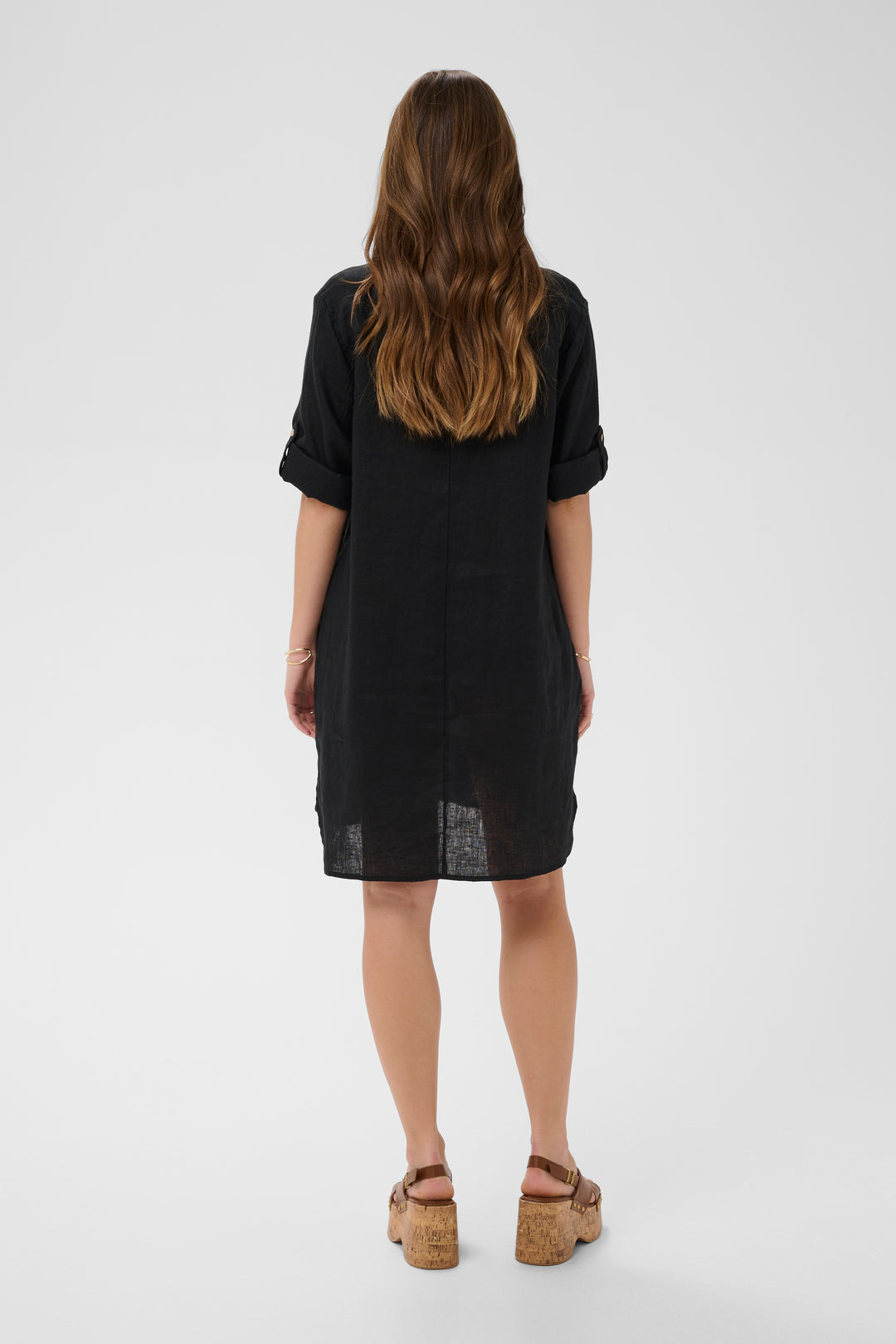 Robe en pur lin Bellis - Coupe droite et manches ajustables