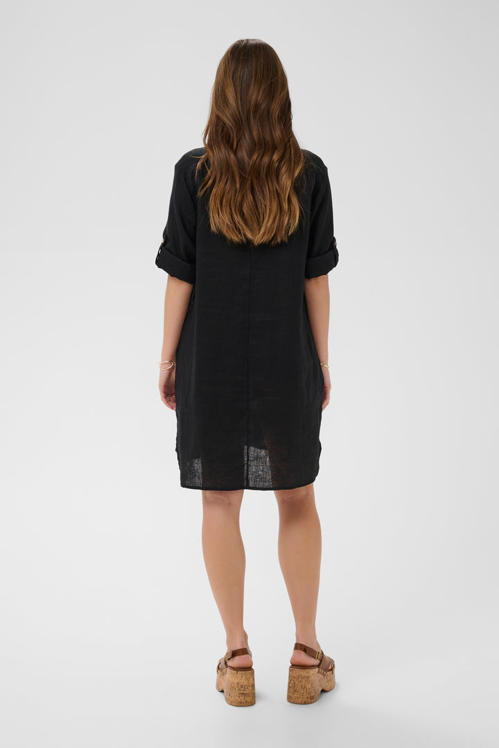 Robe en pur lin Bellis - Coupe droite et manches ajustables