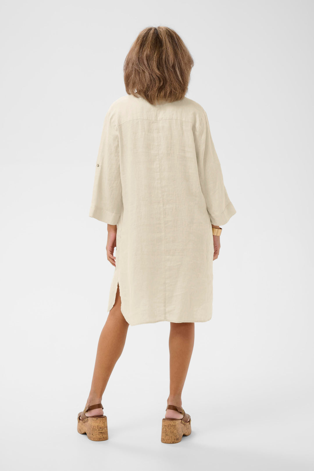 Robe en pur lin Bellis - Coupe droite et manches ajustables