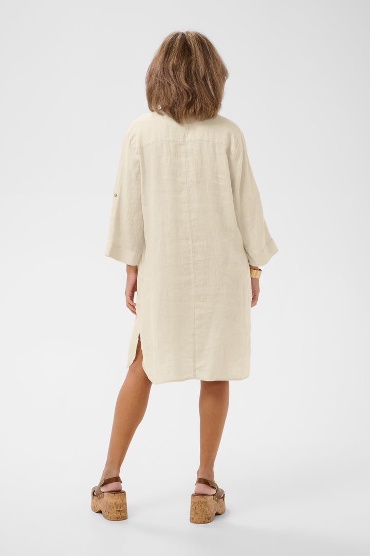 Robe en pur lin Bellis - Coupe droite et manches ajustables