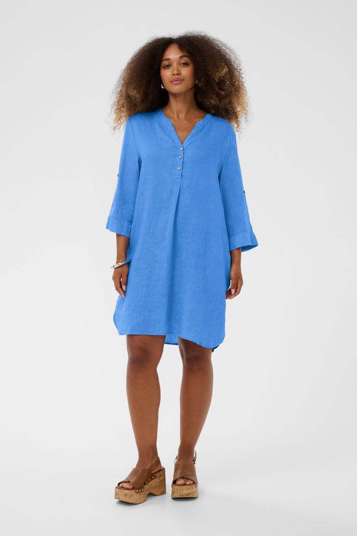 Robe en pur lin Bellis - Coupe droite et manches ajustables