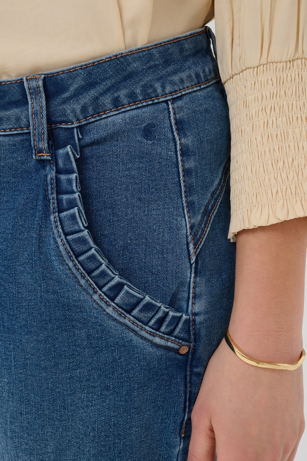 Jeans 7/8 Raja - Avec détails plissés originaux aux poches