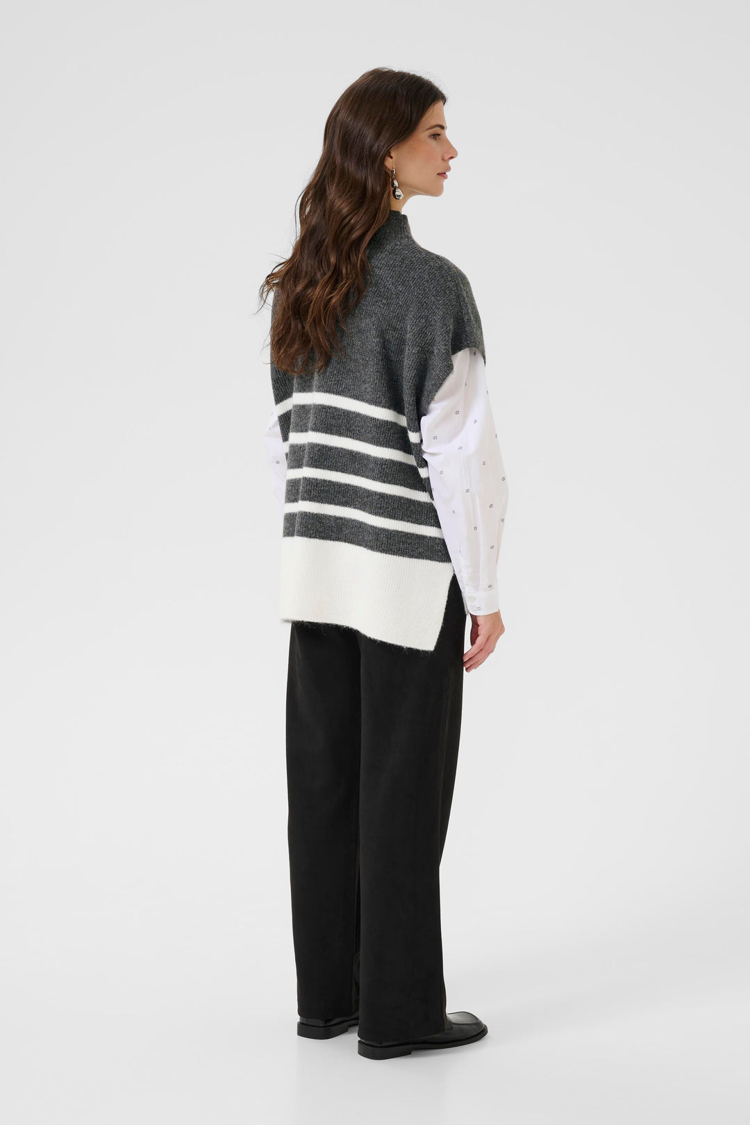 Débardeur crème avec rayures contrastées