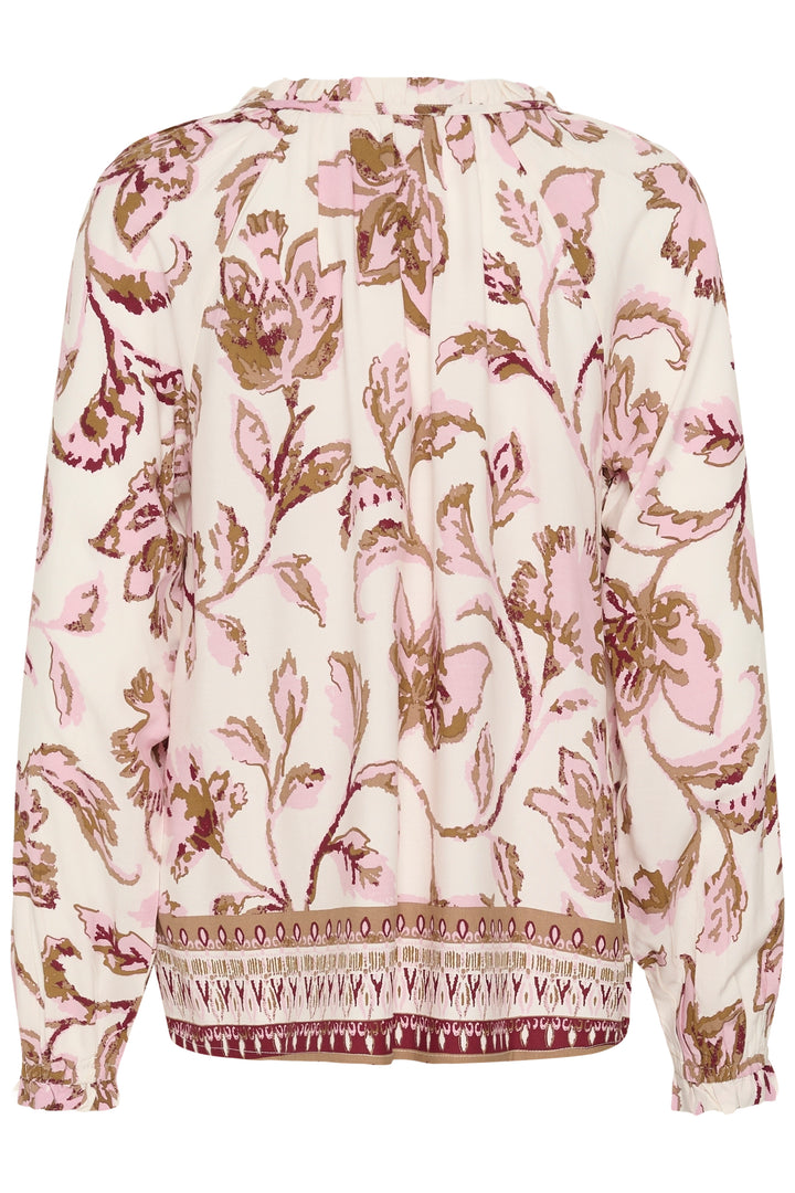 Blouse bohème Tiah - Manches longues à fleurs roses